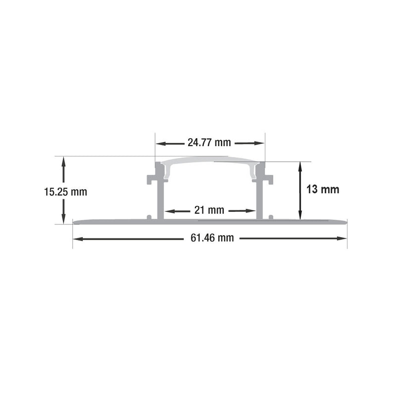 Type 91, Recessed LED Aluminum channel for Drywall(Plaster-In), 3Meters (118inches)