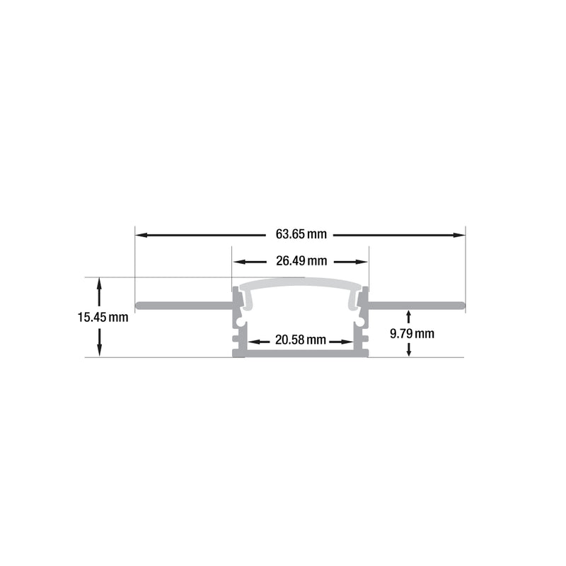 Type 95, Recessed LED Aluminum channel for Drywall(Plaster-In) VBD-CH-D5, 3Meters (118inches)