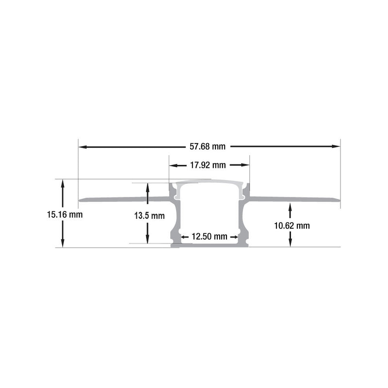 Type 97, Deep Recessed LED Aluminum channel for Drywall(Plaster-In), 3Meters (118 inches)