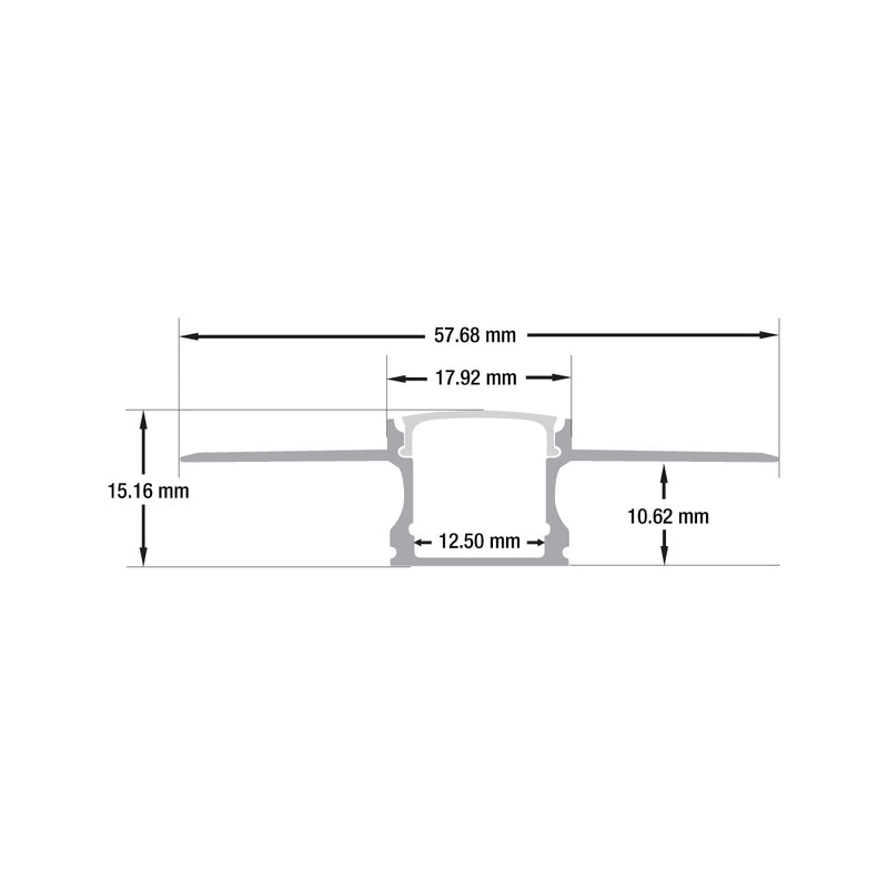 Type 97, Deep Recessed LED Aluminum channel for Drywall(Plaster-In) VBD-CH-D7, 3Meters (118 inches)