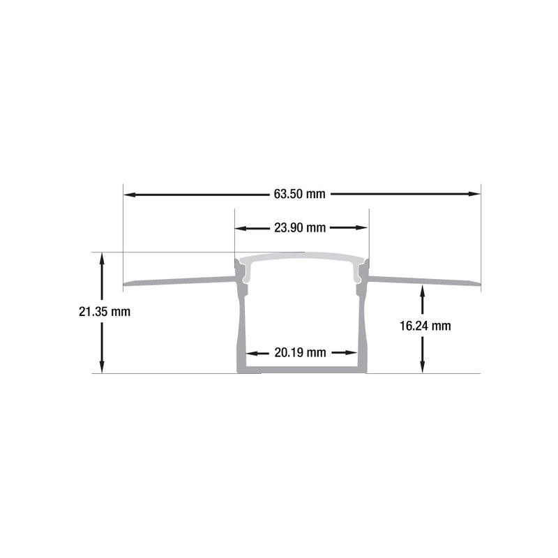 Type 98, Deep Recessed 24 mm LED Aluminum channel for Drywall(Plaster-In) VBD-CH-D8, 3Meters (118 inches)