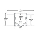 Type 99, Deep Recessed LED Aluminum channel for Drywall(Plaster-In), 3Meters (118 inches)