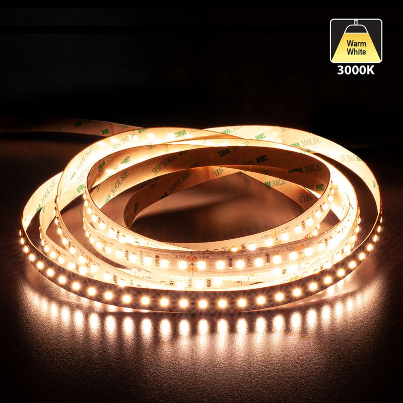 5M(16.4ft) Indoor LED Strip 2835, 24V 5.5(w/ft) 727-800(Lm/ft) 120(LEDs/m) CCT(3K, 4K, 5K) - ledlightsandparts