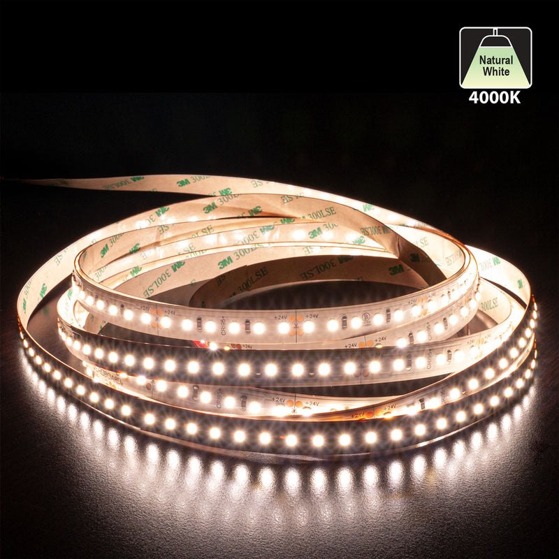 5M(16.4ft) Indoor LED Strip 2835, 24V 5.5(w/ft) 727-800(Lm/ft) 120(LEDs/m) CCT(3K, 4K, 5K) - ledlightsandparts