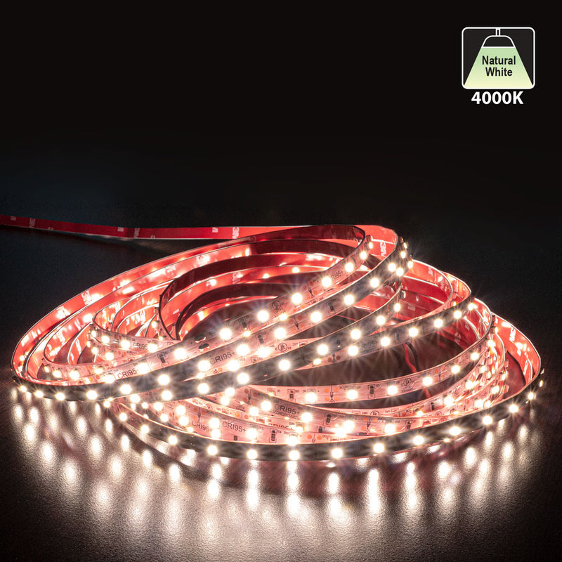 10M(32.8ft) Indoor LED Strip 3528, 12V 1.5(w/ft) 128-146(Lm/ft) 60(LEDs/m) CCT(2.7K, 3K, 3.5K, 4K, 5K), lightsandparts