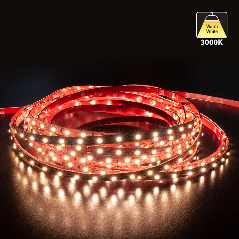 10M(32.8ft) Indoor LED Strip 3528, 12V 1.5(w/ft) 128-146(Lm/ft) 60(LEDs/m) CCT(2.7K, 3K, 3.5K, 4K, 5K), lightsandparts