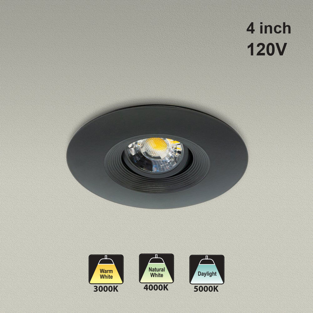 4 Inch Led Bulb Rm Rotation Thread 4 inch Round Recessed Light Gimbal with Selectable Color Temperature