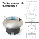 Round Recessed Inground and Wall light Two-way trim, 24V 4W 3000K(Warm White)