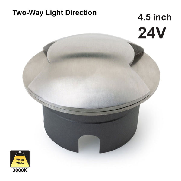 Round Recessed Inground and Wall light Two-way trim, 24V 4W 3000K(Warm White)