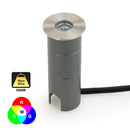 Flat Round 2Inch Dia Recessed LED In Ground Up-Light, 12-24V 3W 3000K/RGBW