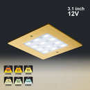S50-12V-Gold Square Ultrathin Cabinet Light, 12V 5W CCT(2.4K, 2.7K, 3K, 3.5K, 4K, 5K)