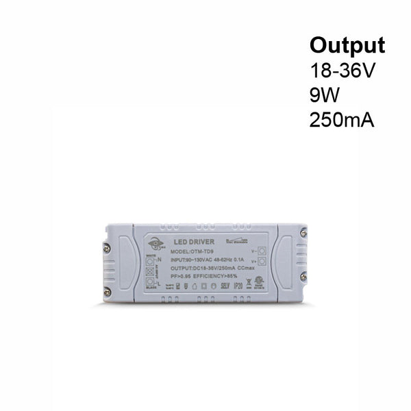 OTTIMA OTM-TD9 Constant Current LED Driver, 250mA 18-36V 9W - ledlightsandparts