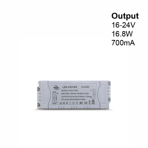 OTTIMA OTM-TD20 Constant Current LED Driver, 700mA 16-24V 16.8W - ledlightsandparts