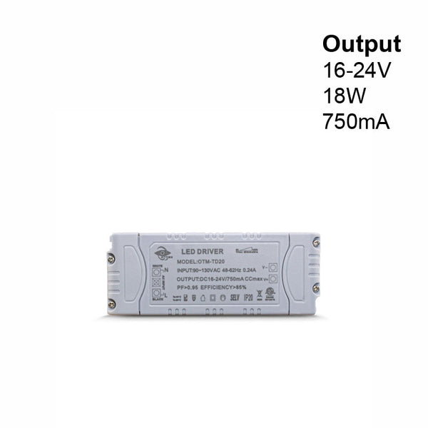 OTTIMA OTM-TD20 Constant Current LED Driver 750mA 16-24V 18W - ledlightsandparts