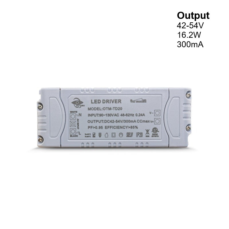 OTTIMA OTM-TD20 Constant Current Triac Dimming LED Driver, 300mA 42-54V 16.2W