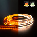 5M(16.4ft) Adjustable color temperature, Dim to Warm LED Strip, 24V 5(w/ft) 815-1018(Lm/ft) 336(LEDs/m) CCT(1.8K-4.2K Adjustable)