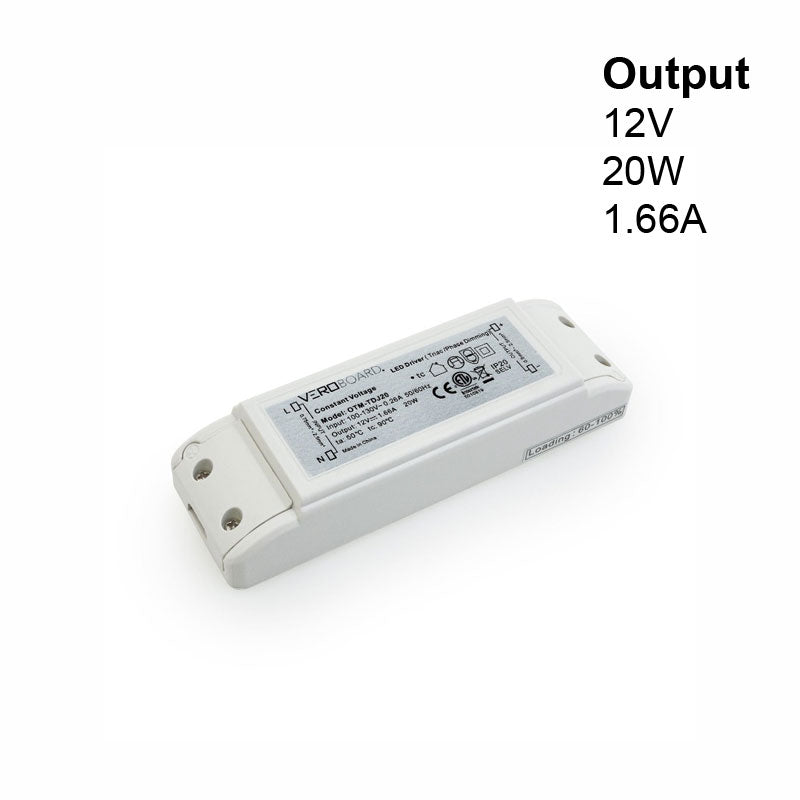 OTM-TDJ20 Constant Voltage Triac Dimming LED Driver, 12V 1.66A 20W