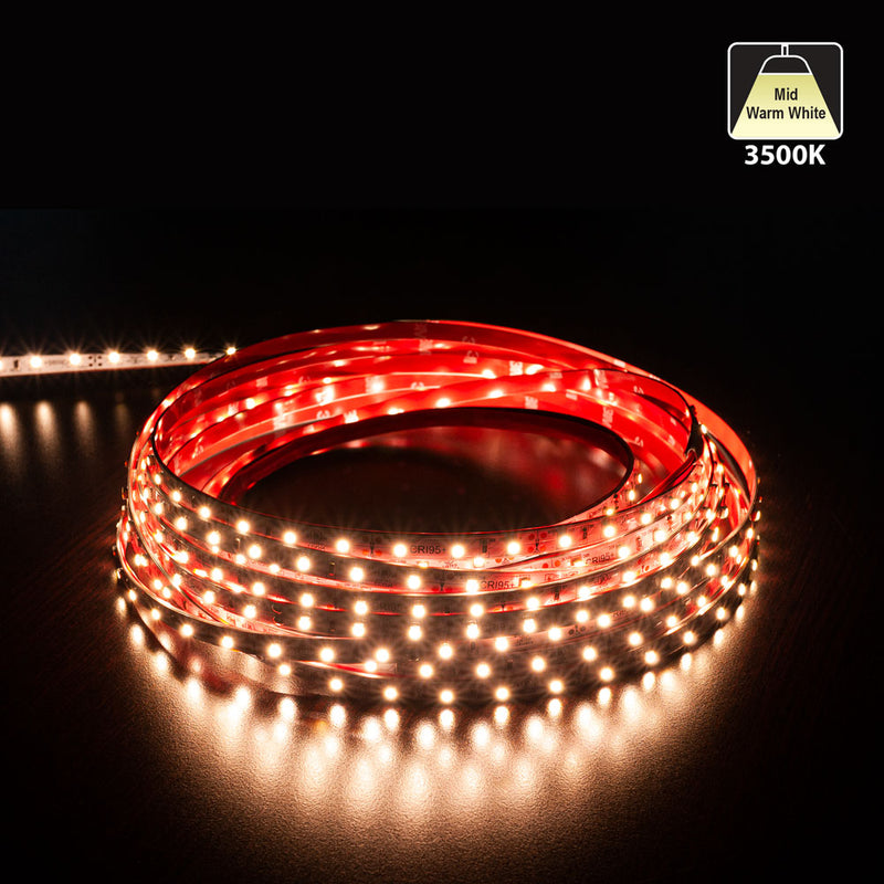 10M(32.8ft) Indoor LED Strip 3528, 12V 1.5(w/ft) 128-146(Lm/ft) 60(LEDs/m) CCT(2.7K, 3K, 3.5K, 4K, 5K), lightsandparts