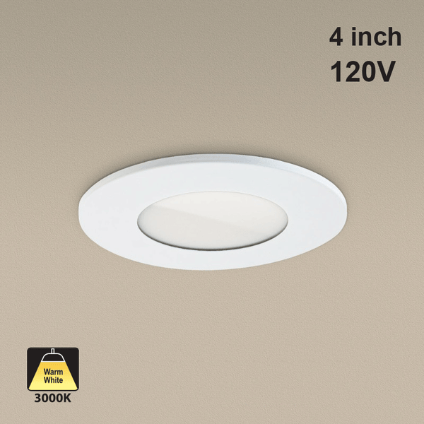 4 inch Multiple Application Recessed Downlight P110-4, 120V 8W 3000K(Warm White)