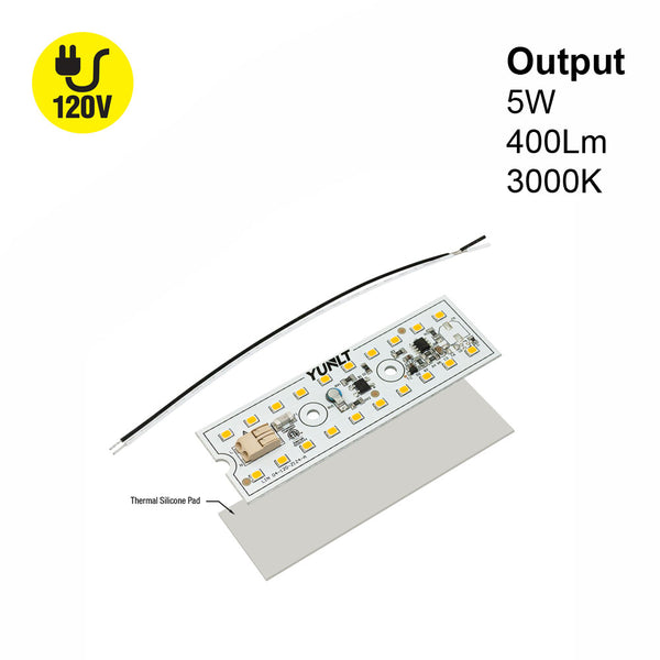 4 inch Linear LED Module Driverless Engine LIN 04-005W-930-120-S1-Z1A, 120V 5W 3000K(Warm White), lightsandparts