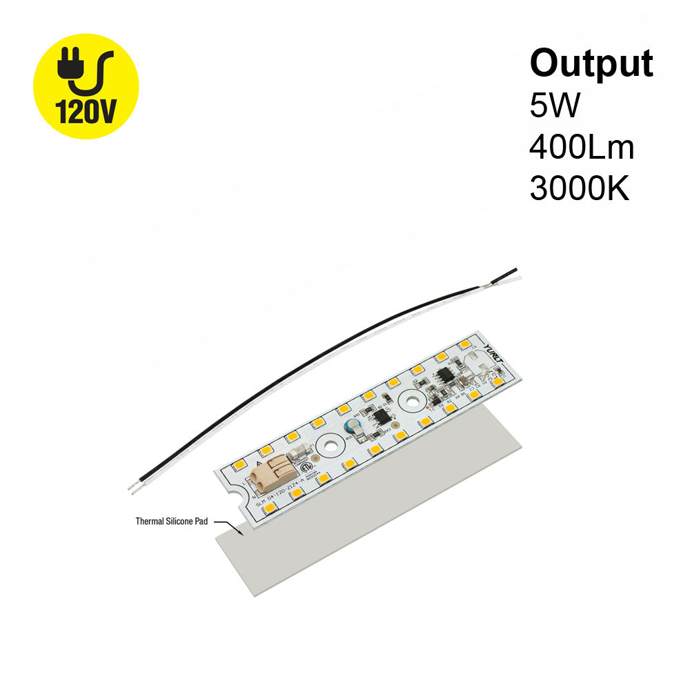 Compact 4 Color Led Engine 4 inch Slim LED Module Driverless Engine, 120V 5W 3000K(Warm White)