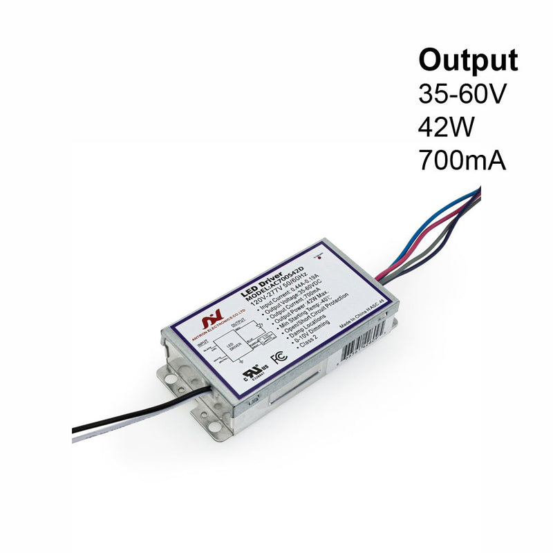 ES AC700S42D Constant Current LED Driver, 0-10V Dimming 700mA 35-60V 42W - ledlightsandparts