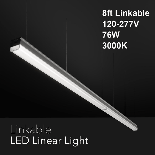 8ft Linkable Linear Light, 120-277V 76W 3000K(Warm White)