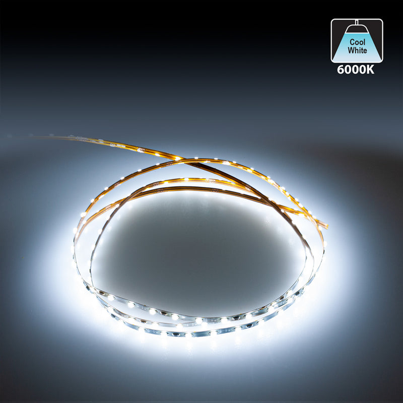 Ultrathin super bright 2mm LED Strip light 1 Meter 12V 1212SMD 240(Lm/ft) 120(LEDs/m) 6K(Cool White) - ledlightsandparts