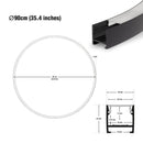 Type 46 Round Black hanging Aluminum LED Strip 90cm (35.4in) - ledlightsandparts