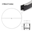 Type 48 Round Black hanging Aluminum LED Strip 180cm (71in) - ledlightsandparts
