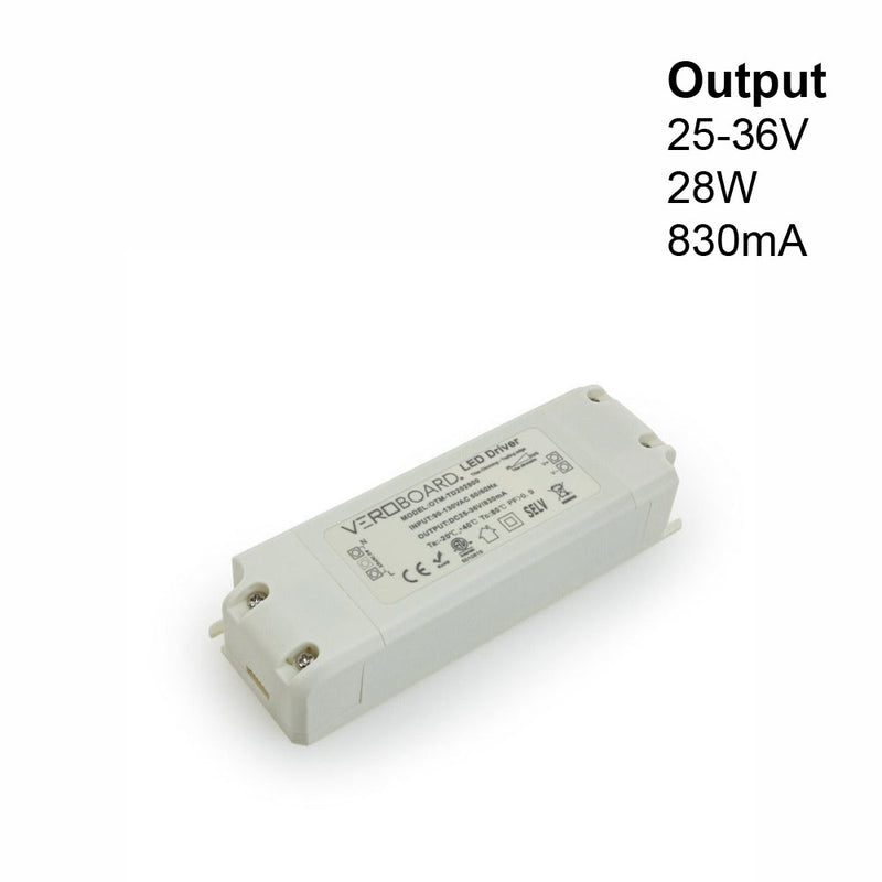 OTM-TD202800-830-28 Constant Current LED Driver, 830mA 25-36V 28W Dimmable - ledlightsandparts
