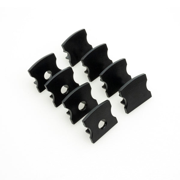 LED Channel Endcaps - Type 12 Black (4 Pairs)