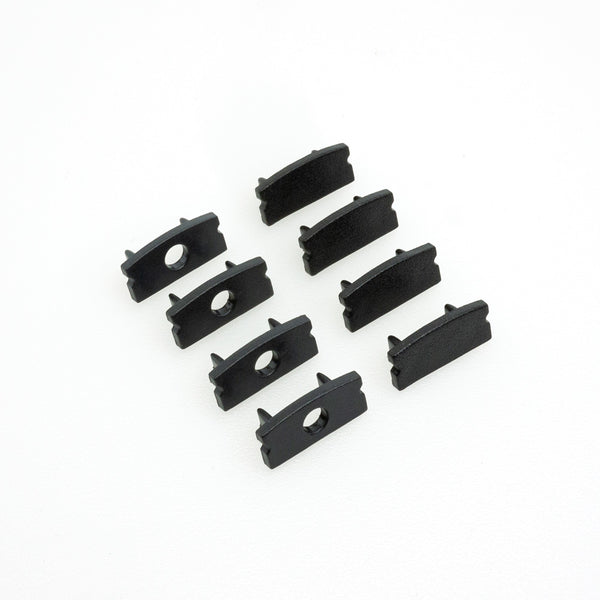 LED Channel Endcaps - Type 14 Black (4 Pairs)