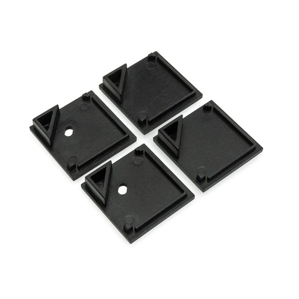 LED Channel Endcaps - Type 34C Black (2 Pairs)