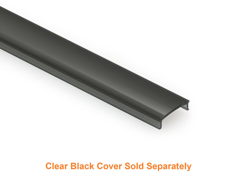 Type 34A Black, Corner Mount Aluminum LED Strip Light Fixture Profile VBD-CH-C2B, 3Meters (118inches)