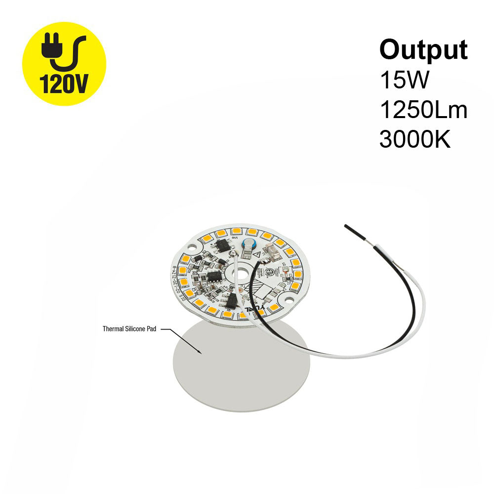 2 inch Round Disc ZEGA LED Module Engine, 120V 15W 3000K(Warm White)