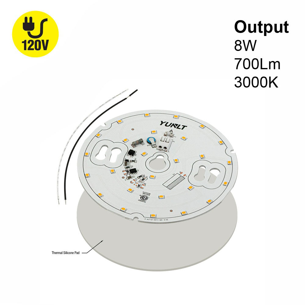 Round Disk Led 5 inch Round Disc LED Module, 120V 8W 3000K(Warm White)