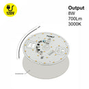 5 inch Round Disc LED Module DIS 05-008W-930-120-S3-Z1A (DIS 03-600-930-120-S3), 120V 8W 3000K(Warm White), lightsandparts
