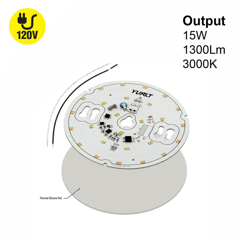 5 inch Round Disc LED Module DIS 05-015W-930-120-S3-Z1B, 120V 15W 3000K(Warm White), lightsandparts
