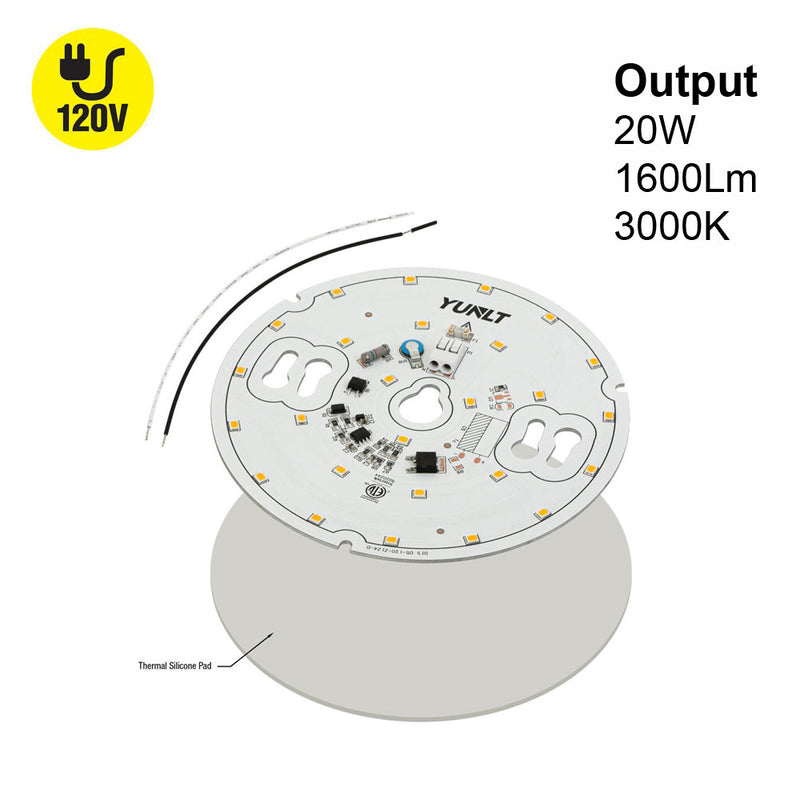 5 inch Round Disc LED Module DIS 05-020W-930-120-S3-Z1B, 120V 20W 3000K(Warm White), lightsandparts