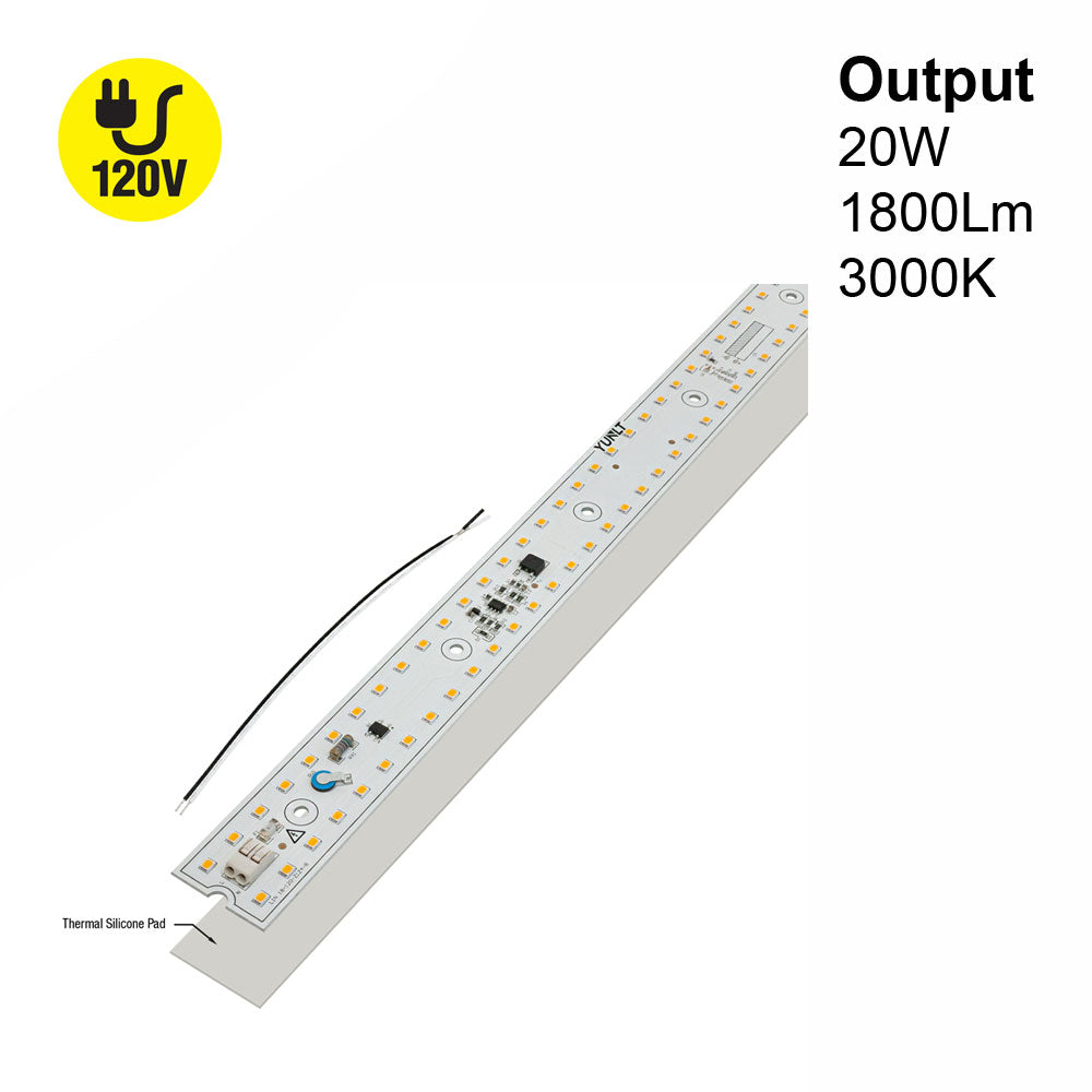 18 inch Linear LED Module Driverless Engine, 120V 20W 3000K(Warm White)