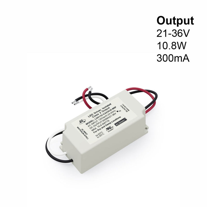 LD011D-CA03036-M9F (LD009D-CU03036-M9) Constant Current LED Driver, 300mA, 21-36V11W - ledlightsandparts