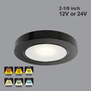 2R25-xx-Black Round LED Cabinet Puck Light, 12V or 24V CCT(2.4K, 2.7K, 3K, 3.5K, 4K, 5K)
