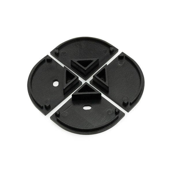 LED Channel Endcaps - Type 34B Black (2 Pairs)