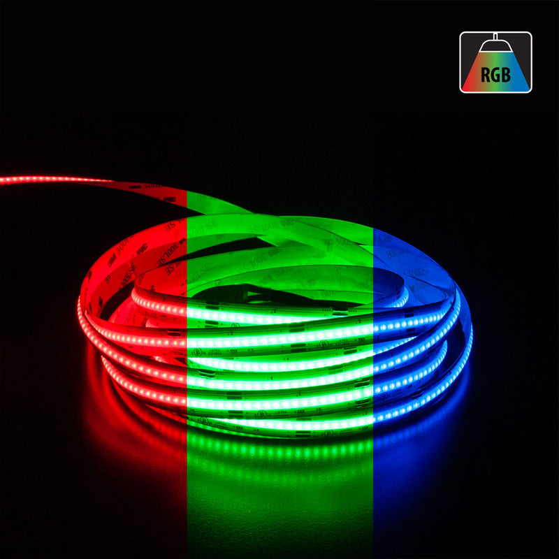 5M(16.4ft) Indoor LED Strip COB, 24V 4.5(w/ft) 840(LEDs/m) RGB