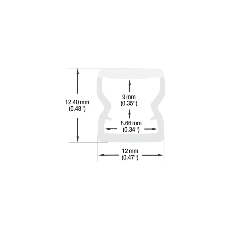 Type 19, Waterproof PMMA Light Fixture Profile, 3Meters (118inches)