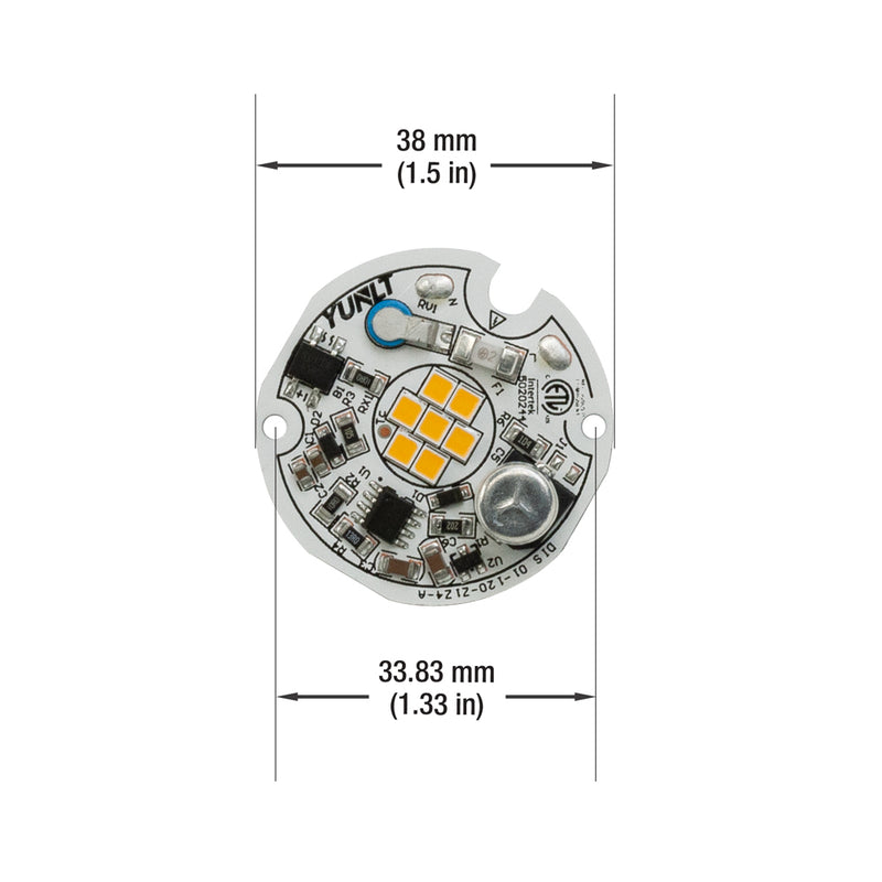 1.5 inch Round Disc ZEGA LED Module DIS 01-005W-930-120-S1-Z4A, 120V 5W 3000K(Warm White), lightsandparts