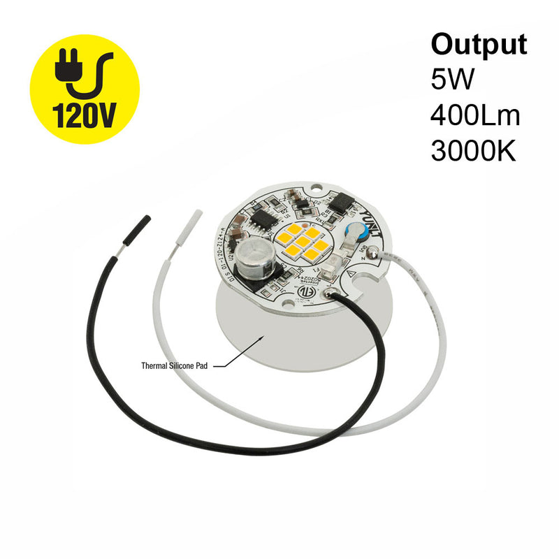 1.5 inch Round Disc ZEGA LED Module, 120V 5W 3000K(Warm White)