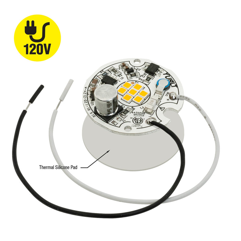 1.5 inch Round Disc ZEGA LED Module DIS 01-007W-930-120-S1-Z4A, 120V 7W 3000K(Warm White), lightsandparts