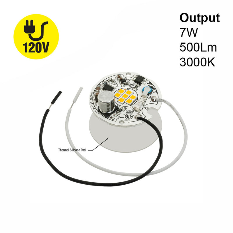 1.5 inch Round Disc ZEGA LED Module DIS 01-007W-930-120-S1-Z4A, 120V 7W 3000K(Warm White), lightsandparts